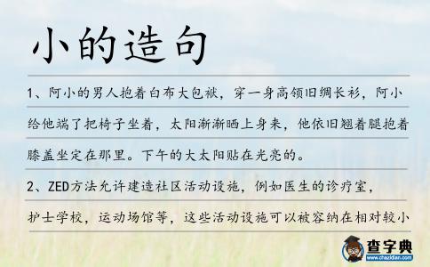 小的造句