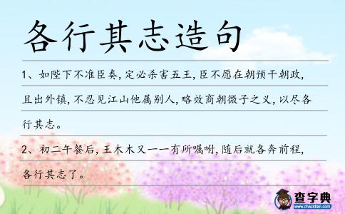 各行其志造句