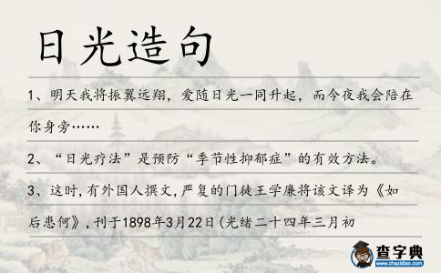 日光造句