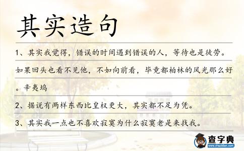 其實造句