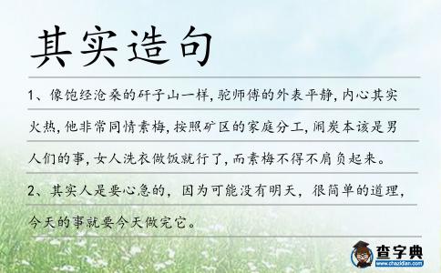 其實造句