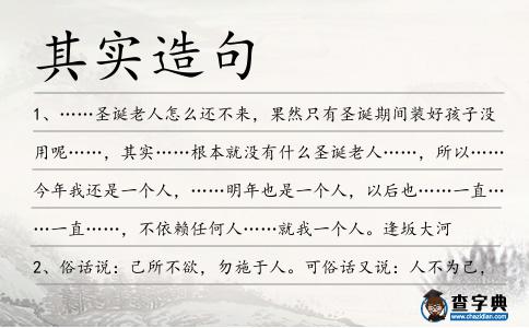 其實造句