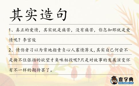 其實造句