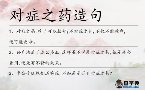 對癥之藥造句