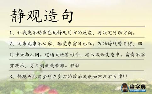 靜觀造句