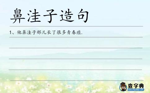 鼻洼子造句