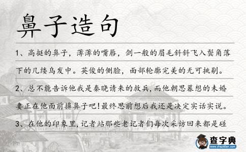 鼻子造句