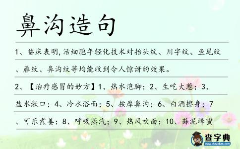 鼻溝造句