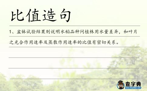 比值造句
