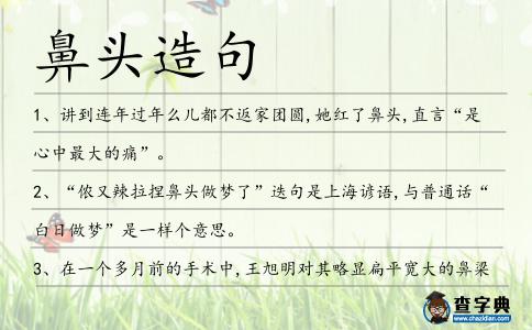 鼻頭造句