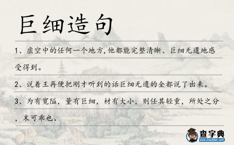 巨細造句