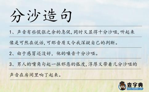 分沙造句