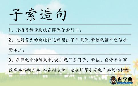子索造句
