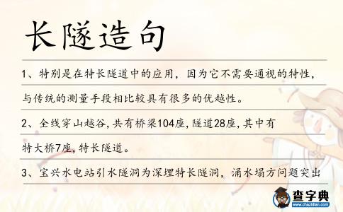 長隧造句