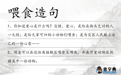 喂食造句