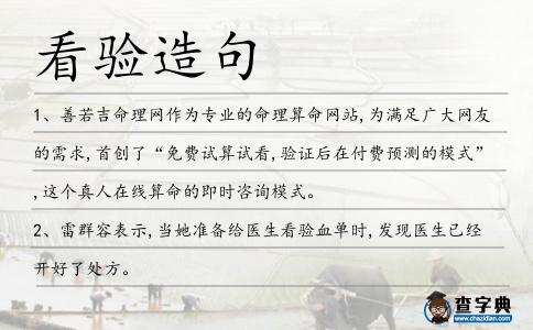 看驗造句