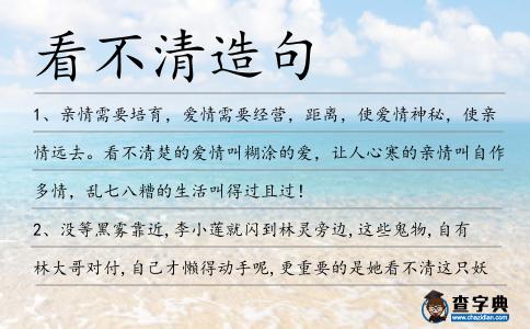 看不清造句