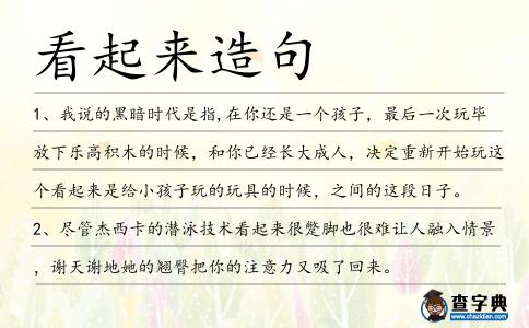 看起來造句