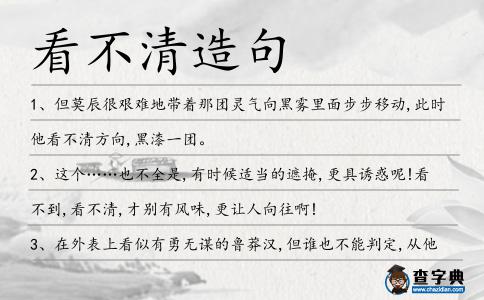 看不清造句