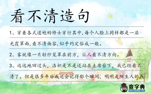 看不清造句