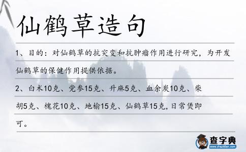 仙鶴草造句