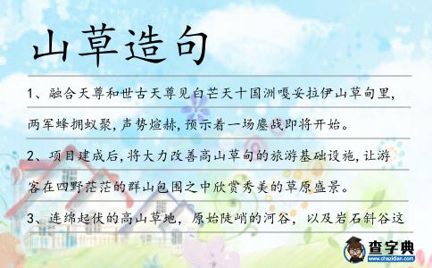 山草造句