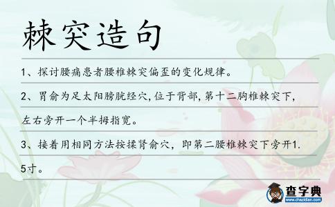棘突造句
